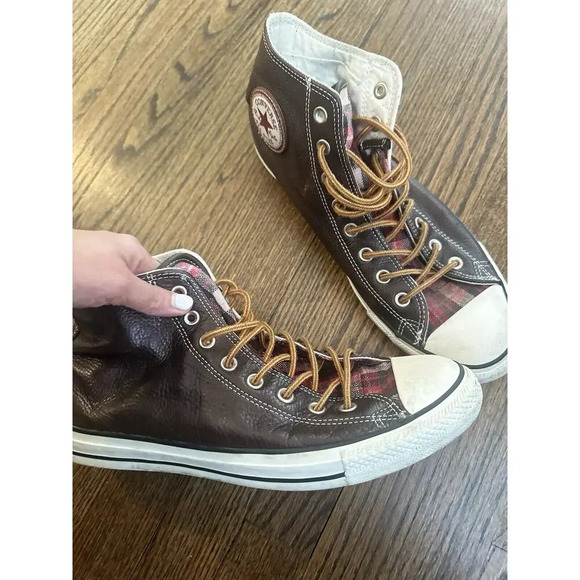 Converse Rare Chuck Taylor All Star Leather Brown And plaid Plaid Size 11 Mens main image 9